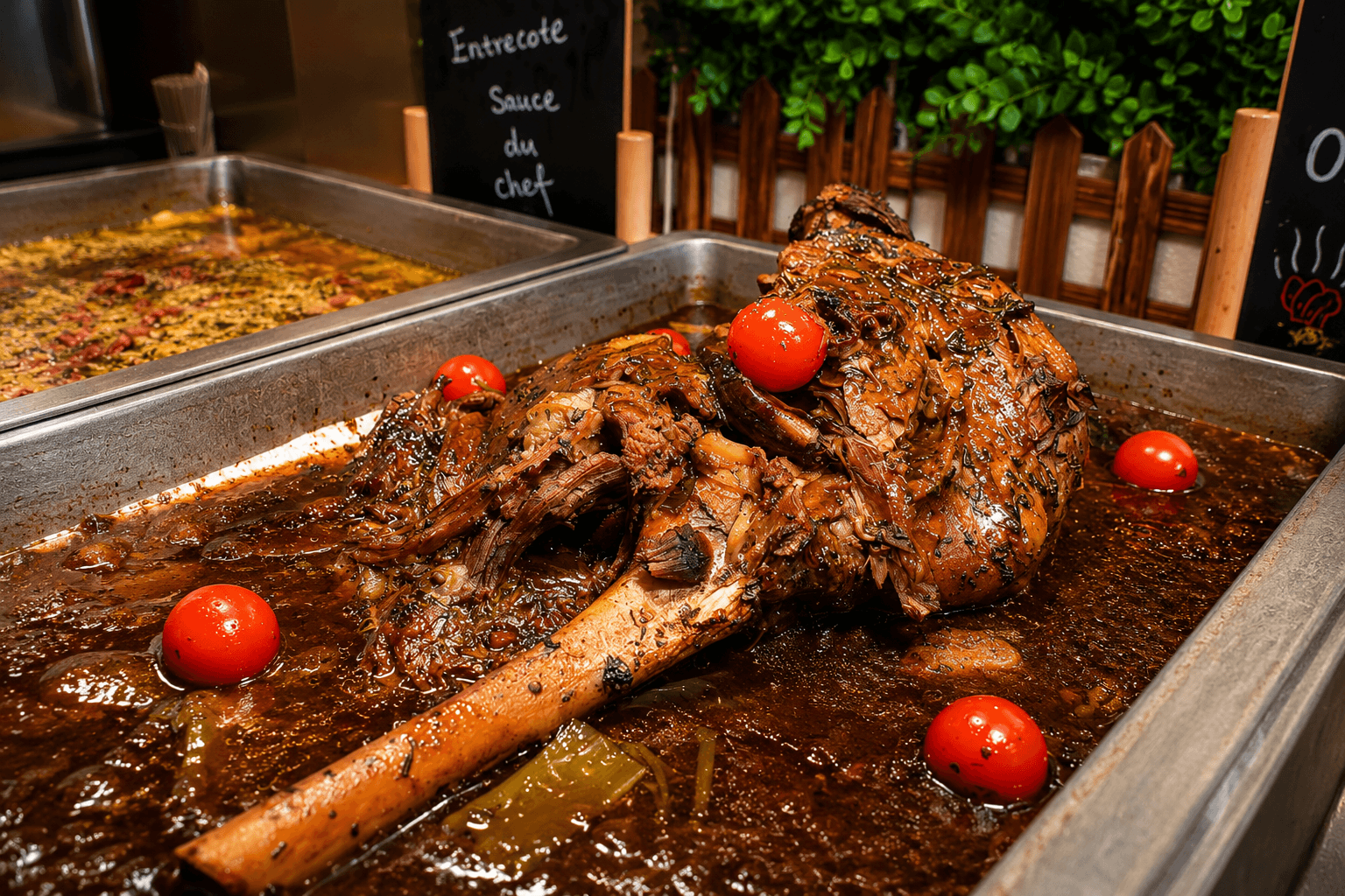 Gigot d'agneau mijoté 14h — spécialité buffet Bordeaux